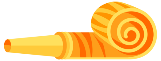 Colorful party blowers unfurling, ready to make celebratory noises and add joy to any event. Adorned with vibrant patterns, perfect for festive atmosphere png