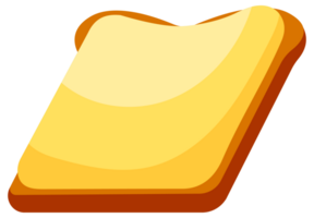 Butter being spread on toast with a butter knife and a butter curl, depicting a breakfast scene png