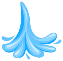 Set of blue water splashes flowing and splashing making different shapes png
