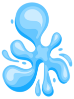 Set of blue water splashes flowing and splashing making different shapes png