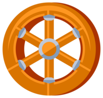Set of wheels showing the evolution of this essential invention, from a simple stone to a modern rubber tire png