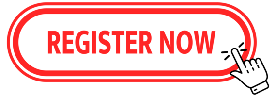 Register Now Button with pointer clicking. Web button. Finger Pressing. Click to Register Now Concept. illustration png