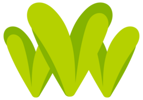 Collection of simple stylized green trees and bushes, perfect for representing nature in a simplified way png