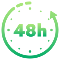12, 24, 36, 48 and 72 hours clock arrow. Working and Delivery service effect time icons. Order execution. stock illustration png