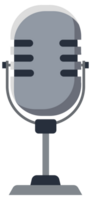 Assortment of different microphone types in a flat design style, suitable for audio equipment representation. png