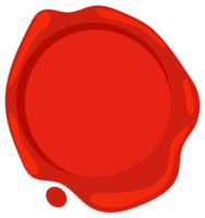Collection of nine different red wax seal shapes including circle, square, star, heart and shield, isolated on white png