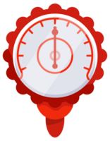 Set of colorful round manometers measuring pressure with arrow showing different values, industrial device for measurement of pressure in pipes or tanks png