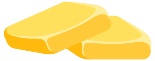 Butter being spread on toast with a butter knife and a butter curl, depicting a breakfast scene png