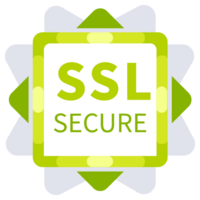 Four green icons are representing ssl security certificates and secured internet connection png