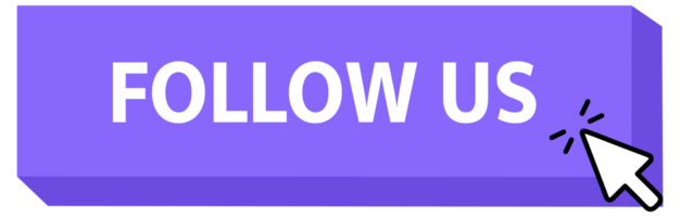 Follow Us Button with pointer clicking. Web button. Finger Pressing. Click to Follow Us Concept. illustration png