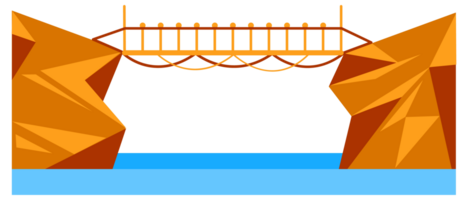 Types of bridge set. Architectural connecting structures. Constructions for transportation. png