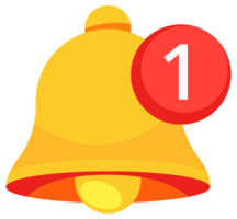 Notification bell icon set. Incoming inbox message. Social media reminder. illustration png