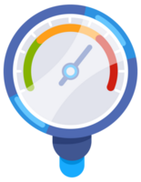 Set of colorful round manometers measuring pressure with arrow showing different values, industrial device for measurement of pressure in pipes or tanks png