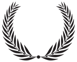 Simple black laurel wreath set. Different frame design elements. illustration png