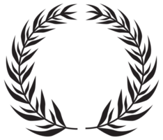 Simple black laurel wreath set. Different frame design elements. illustration png