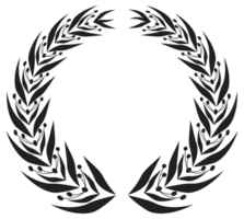 Simple black laurel wreath set. Different frame design elements. illustration png