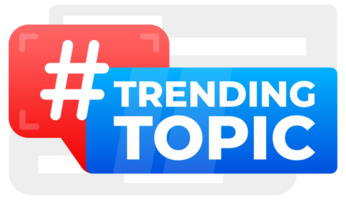 Trending Topic Hashtag Speech Bubble Collection - Colorful and eye-catching speech bubbles with the hashtag Trending Topic for digital and social media graphics png
