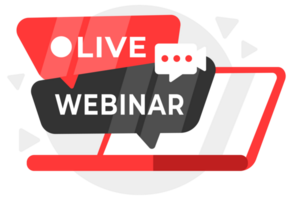 Striking illustration of a Live Webinar concept with speech bubbles, perfect for online educational events and interactive e-learning sessions png