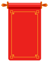 Set of red ancient scrolls. Chinese scroll set. illustration png