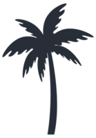 silhouette illustration of tropical palm trees in varying sizes on a plain background png