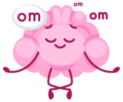 Set of cartoon brains representing mental states such as anger, relaxation, concentration, and sleepiness png