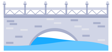 Types of bridge set. Architectural connecting structures. Constructions for transportation. png