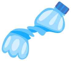 Different plastic bottles are squeezed and prepared for recycling showing the importance of waste sorting png