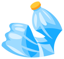 Different plastic bottles are squeezed and prepared for recycling showing the importance of waste sorting png