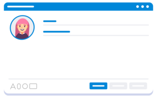 Modern Email Interface Concept Blank Email Browser Window with User Avatar and Placeholder Text png