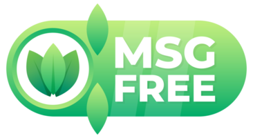Badge with leaf design confirming the product does not contain monosodium glutamate png