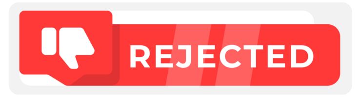 Approved and Rejected stamps in a flat design style, ideal for web approvals or rejections, quality control web elements, and digital decision-making graphics png