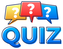 Quiz time colorful typography design with question marks bubbles png