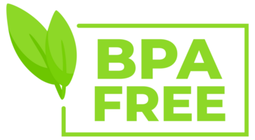 Set of green BPA Free badges with leaf, indicating products free from bisphenol for health and safety. png