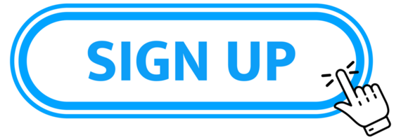 Sign UP Button with pointer clicking. Web button. Finger Pressing. Click to Sign UP Concept. illustration png