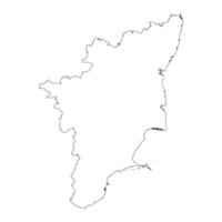 Tamil Nadu state blank outline map vector