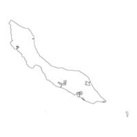 Curacao blank outline map vector