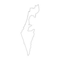 Israel blank outline map vector