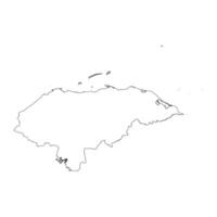 Honduras blank outline map vector