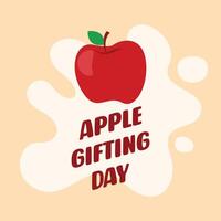 Happy apple gifting day illustration background vector