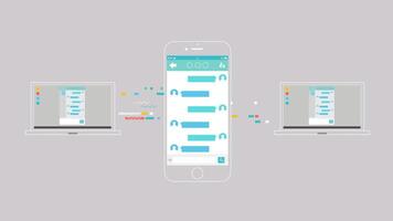 Seamless Messaging Concept Across Devices with Modern Minimalist Design vector