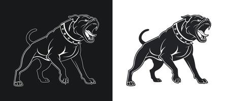 Angry Bulldog Face Silhouette vector