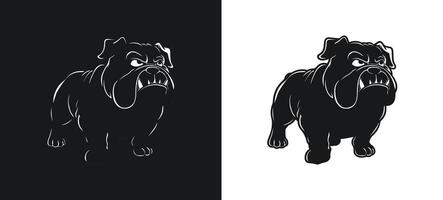 Furious Bulldog with an Angry Expression Silhouette vector