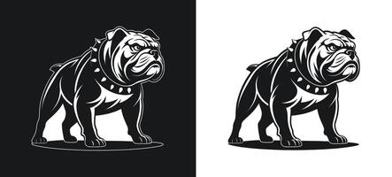 Bulldog Angry Expression Silhouette vector