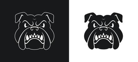 Bulldog Snarling Silhouette with Aggression vector