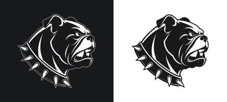 Bulldog with Grumpy Expression Silhouette Artwork vector