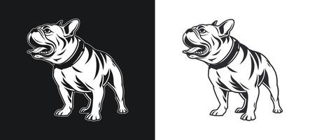 Bulldog Silhouette Depicting Fearful Expression vector