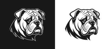 Bulldog White Silhouette Showing a Depressed Mood vector