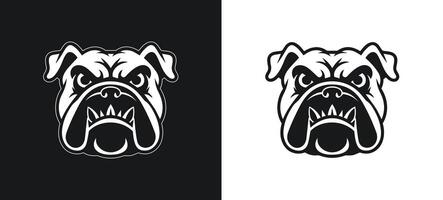 Illustration of Bulldog with Angry Expression Silhouette vector