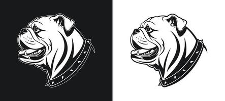 Bulldog Silhouette Depicting a Smiling Expression vector