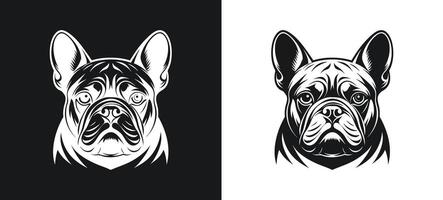 Simple Bulldog Silhouette in White vector